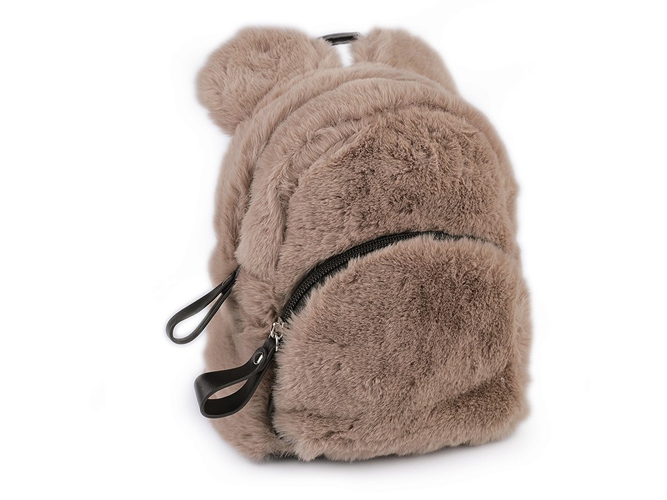 Dievčenský kožušinový batoh medvedík - 1 ks