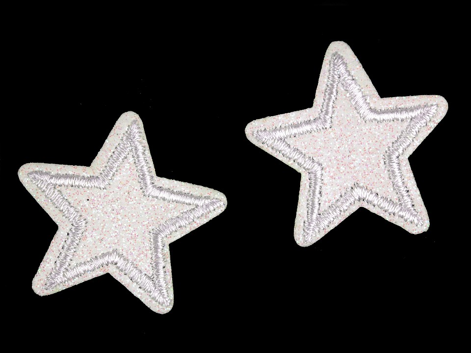 Nažehlovačka hviezda s glitrami - 10 ks