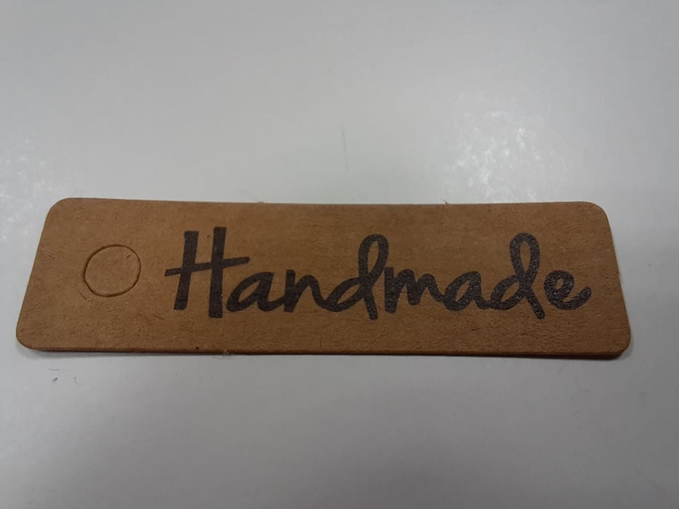 Papierový štítok "Handmade" - 10 ks