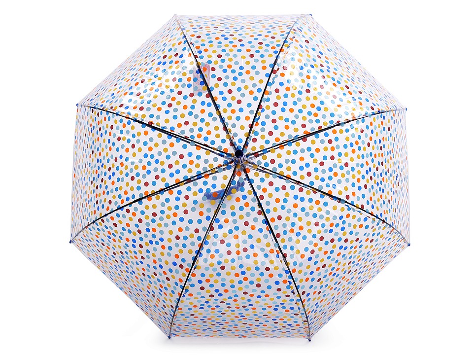 Dievčenský priehľadný vystreľovací dáždnik s bodkami - 1 ks