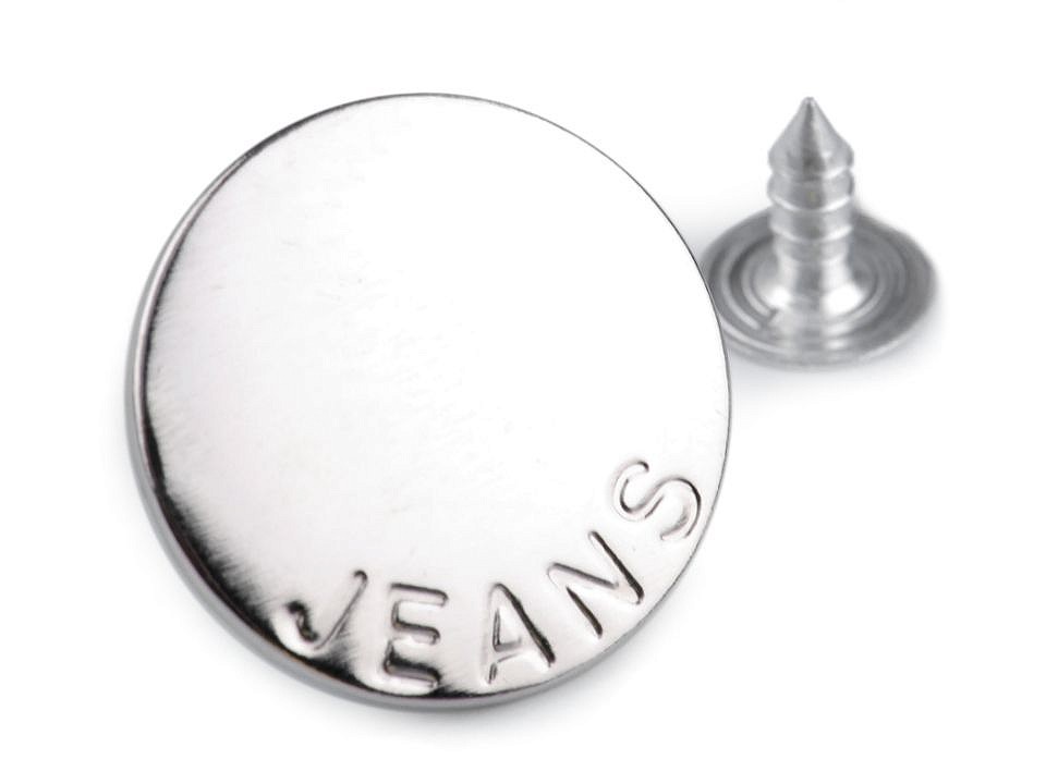 Riflový gombík Jeans veľkosť 32" - 5 ks