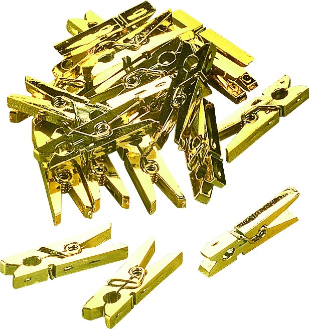 KNORR Mini štipce 20ks - zlaté (2,5cm)