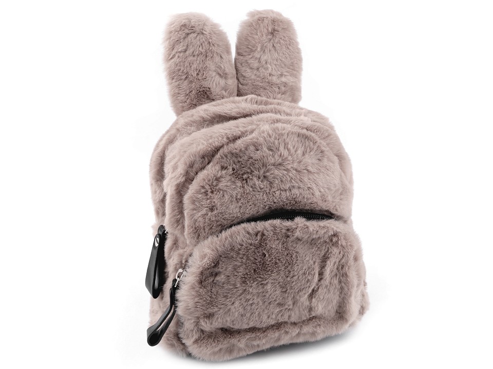 Dievčenský kožušinový batoh zajac - 1 ks