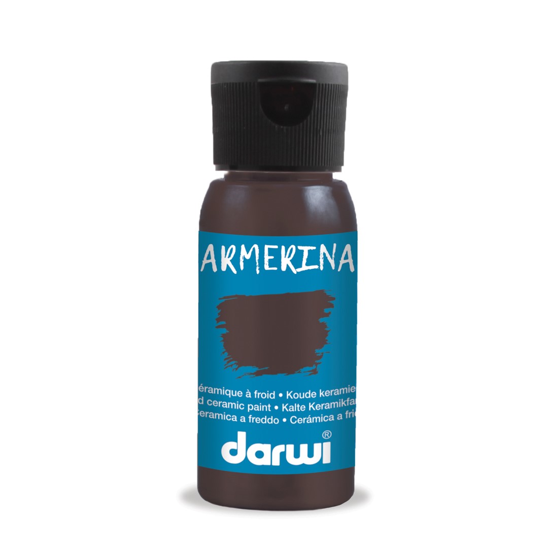 DARWI Armerina farba na porcelán bez vypaľovania 50ml tmavohnedá