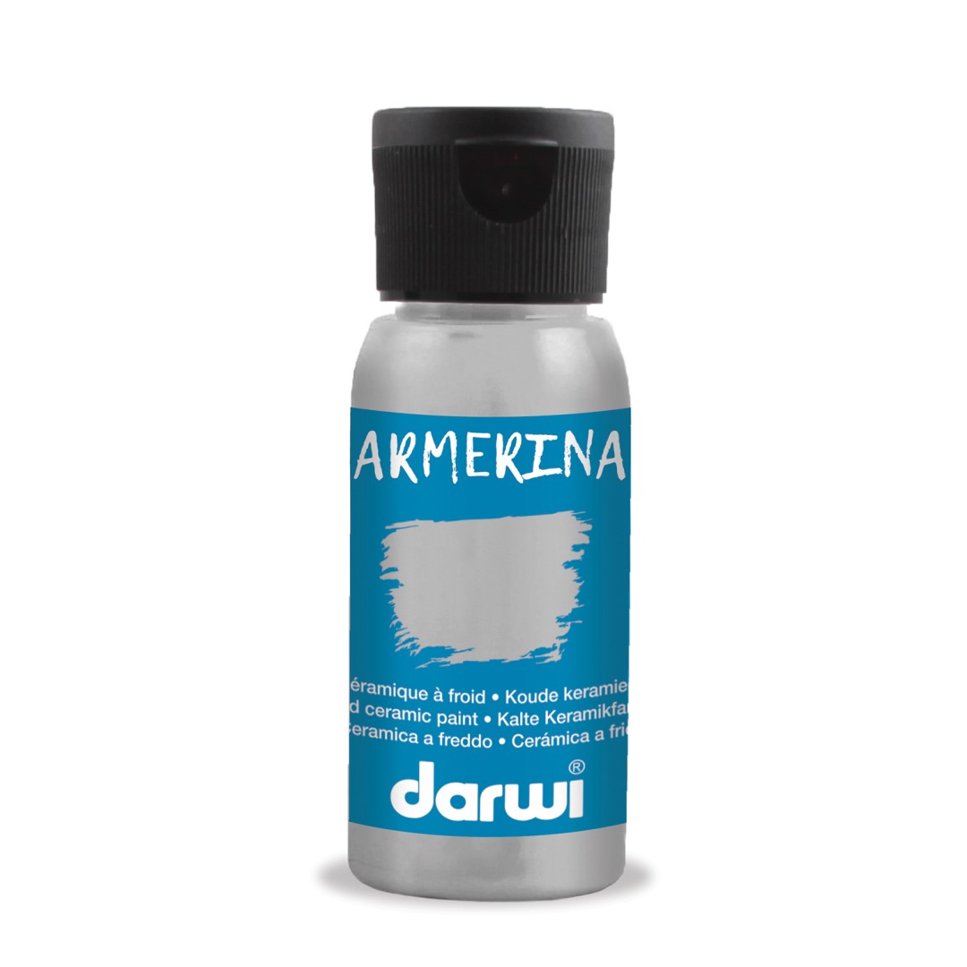 DARWI Armerina farba na porcelán bez vypaľovania 50ml strieborná