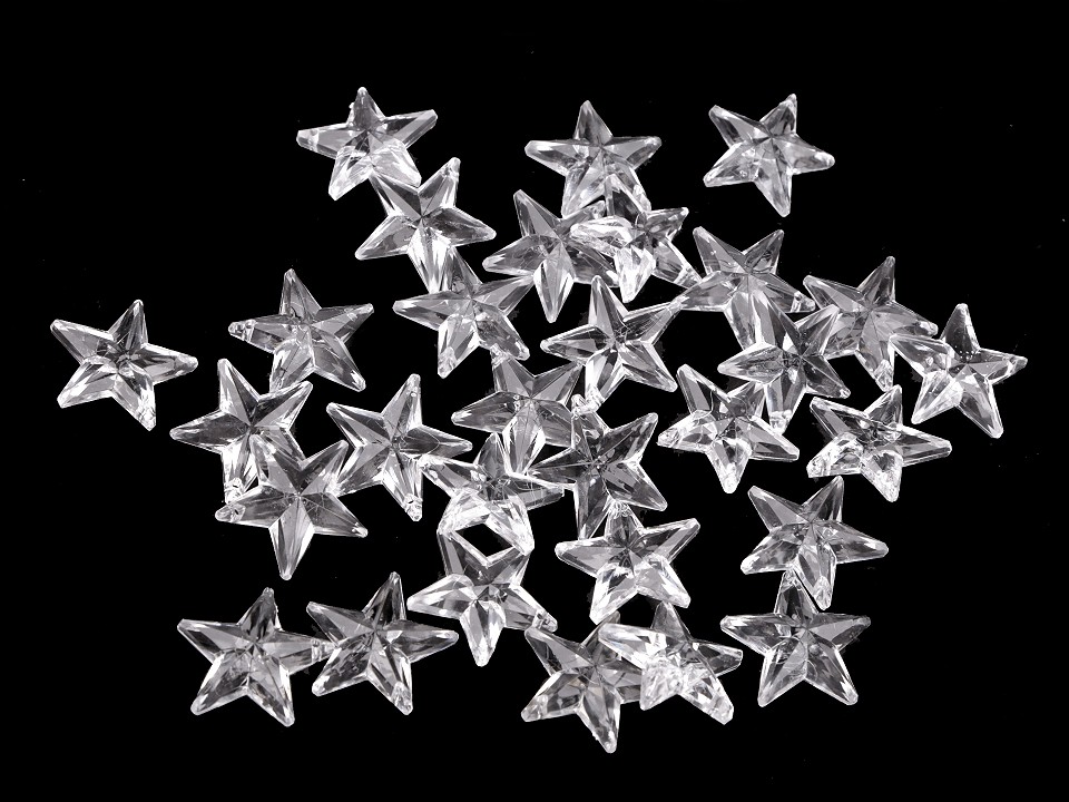 Dekoračné hviezdy Ø28 mm na zavesenie - 30 ks