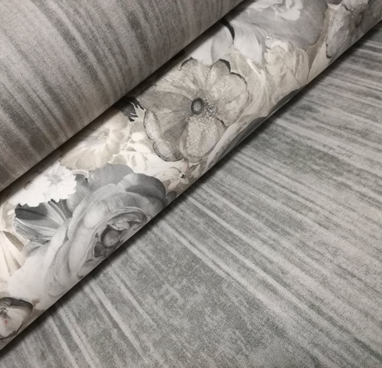 ŠEDÝ MELÍR NA DEKORAČNEJ LÁTKE--zbytok 50x145cm!!!