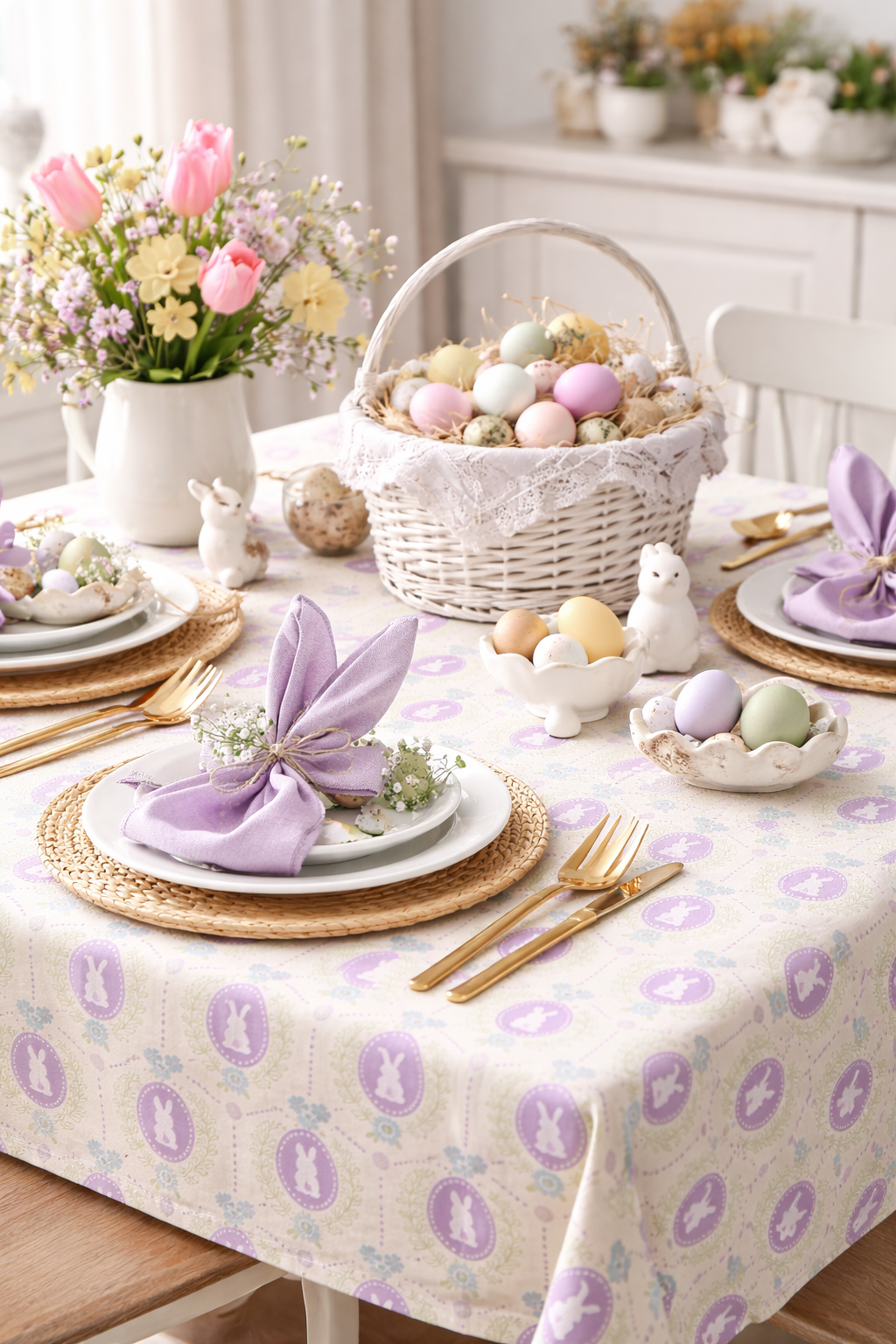 ZAJAČIE KRASLICE LILA OKANDO NA KRÉMOVEJ POŤAHOVKE