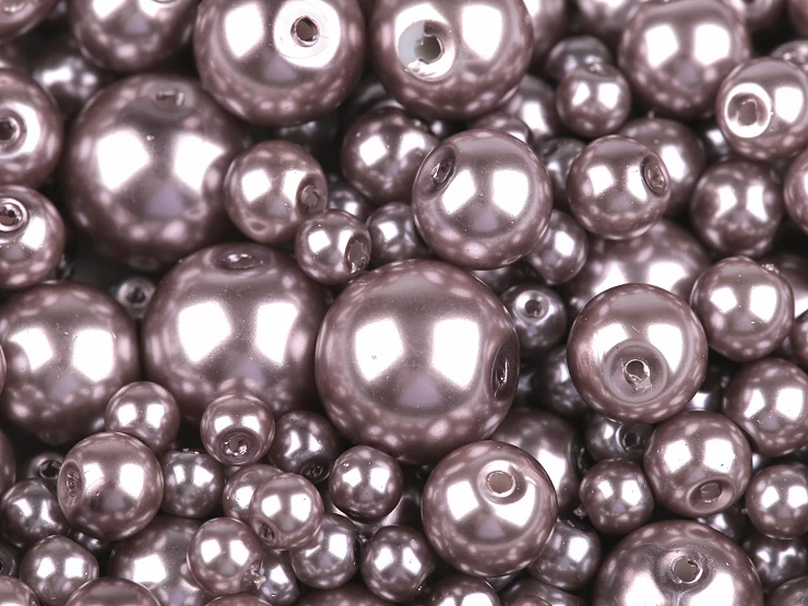 Sklenené voskové perly mix veĺkostí Ø4-12mm - 50g