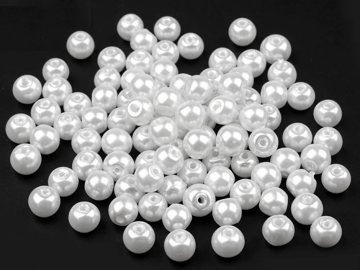 Sklenené voskové perly Ø6 mm - 50g