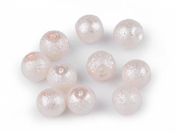 Sklenené voskové perly vrúbkované Ø8 mm - 40ks