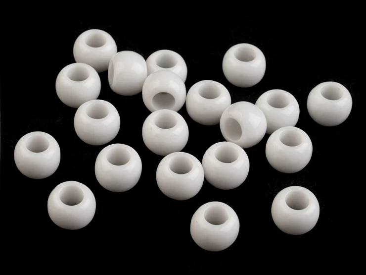 Plastové koráliky s veľkým prievlakom / plavkové 6x8 mm - 50ks