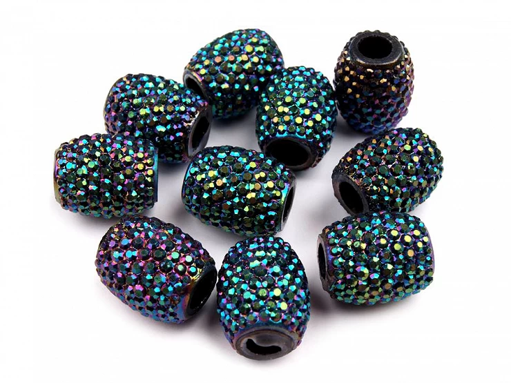 Plastové koráliky s veľkým prievlakom / plavkové 13x15 mm - 5ks