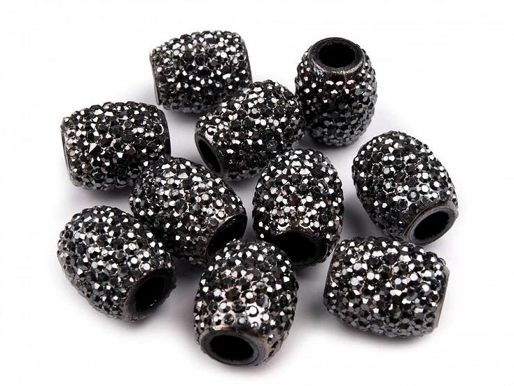 Plastové koráliky s veľkým prievlakom / plavkové 13x15 mm - 5ks