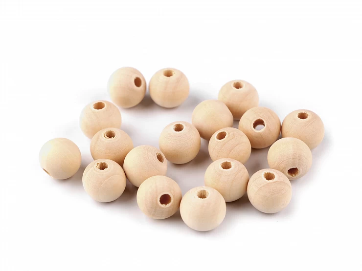 Drevené korálky nelakované Ø14 mm - 40ks