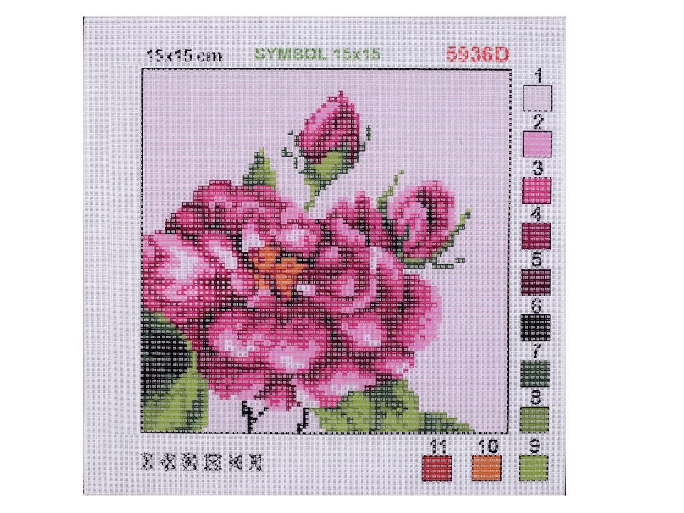 Vyšívacia predloha 15x15 cm - 1 ks