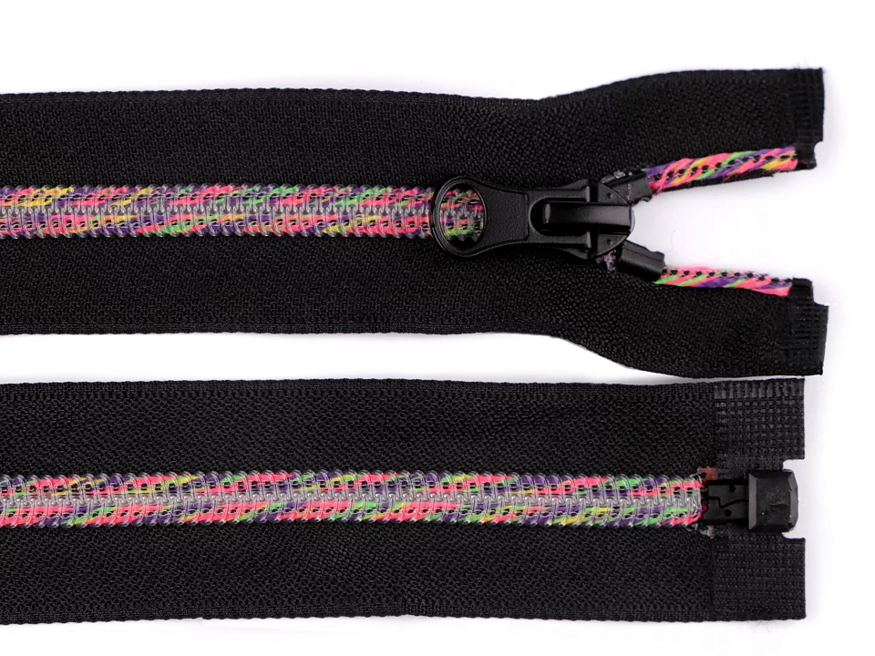 Dúhový špirálový zips šírka 5 mm dĺžka 70 cm-1ks