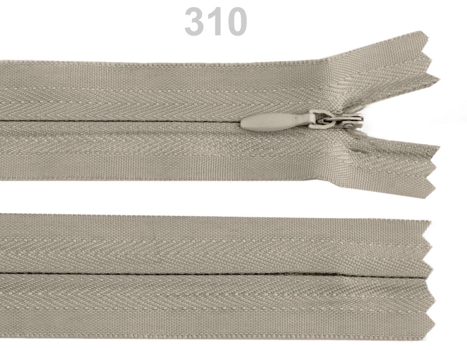 Špirálový zips skrytý šírka 3 mm dĺžka 20 cm 