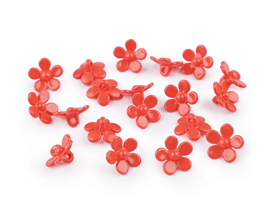 Plastové gombíky / korálky kvet Ø15 mm- 5g