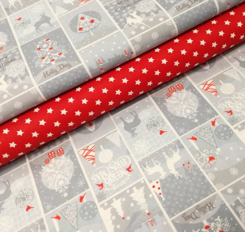 VIANOČNÝ PATCHWORK "HOLLY DAY" NA BAVLNE