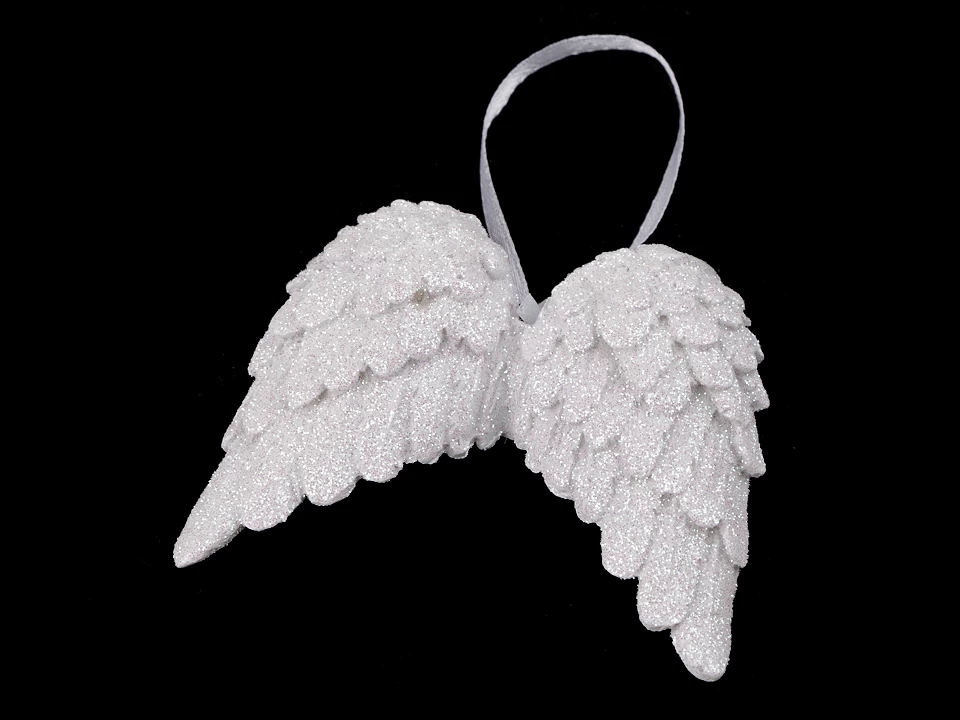 Dekorácia anjelské krídla s glitrami na zavesenie - 1ks