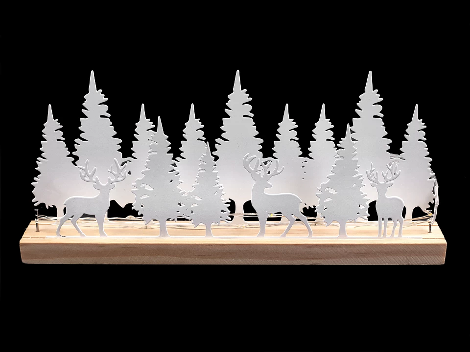 Dekorácia zimný les svietiaci LED