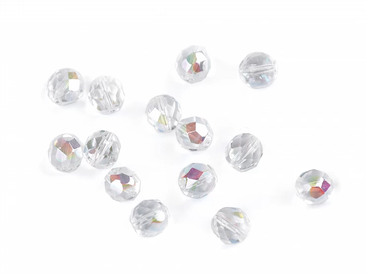 Sklenené korálky brúsené ohňovky 8 mm - 20g
