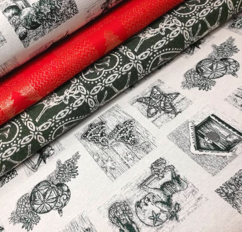 VIANOČNÝ PATCHWORK ZELENÝ- OBOJSTRANNÁ POŤAHOVKA