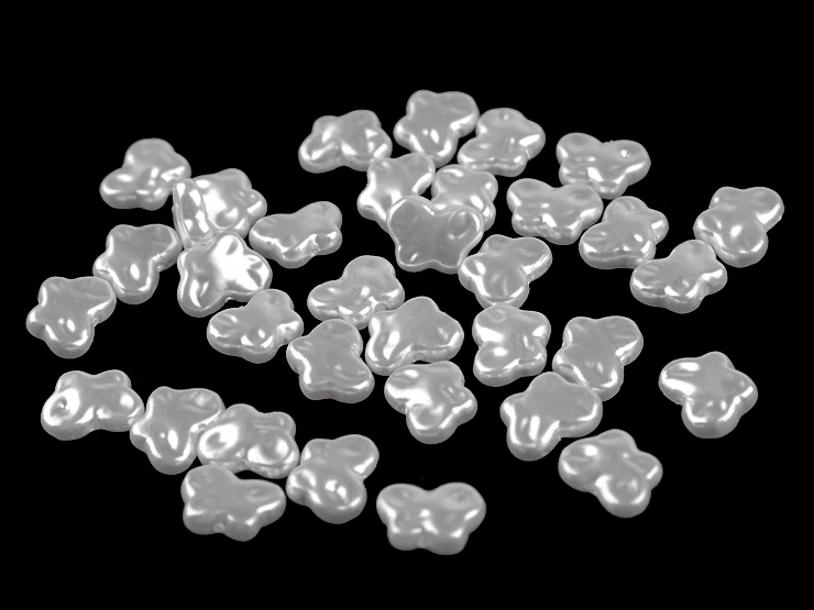 Plastové voskové korálky / perly Glance motýľ 10x13 mm - 10g