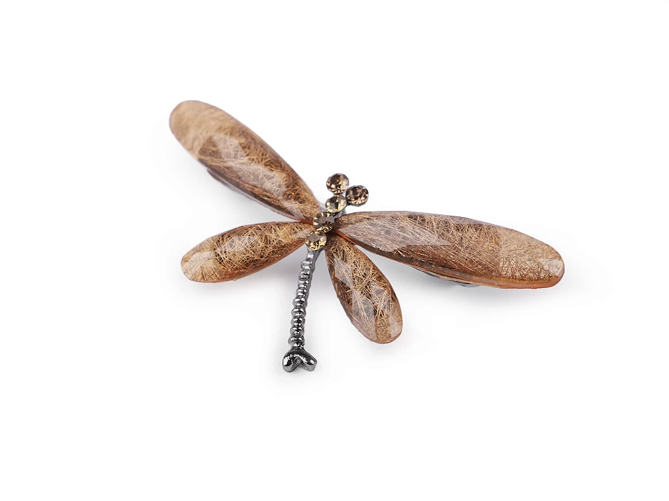 Brošňa vážka s brúsenými kamienkami