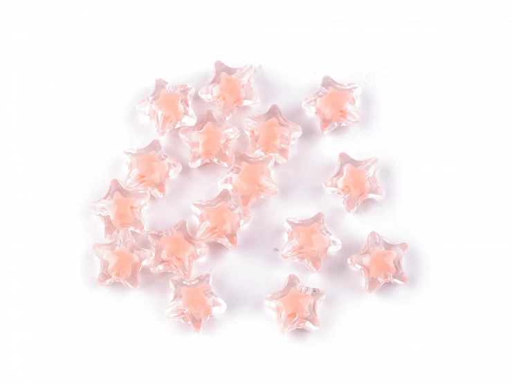 Plastové korálky hviezda Ø11 mm s efektom farieb vo vnútri - 10g