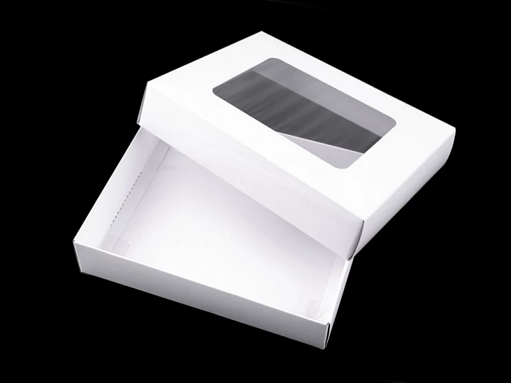 Papierová krabica natural s priehľadom - 5 ks