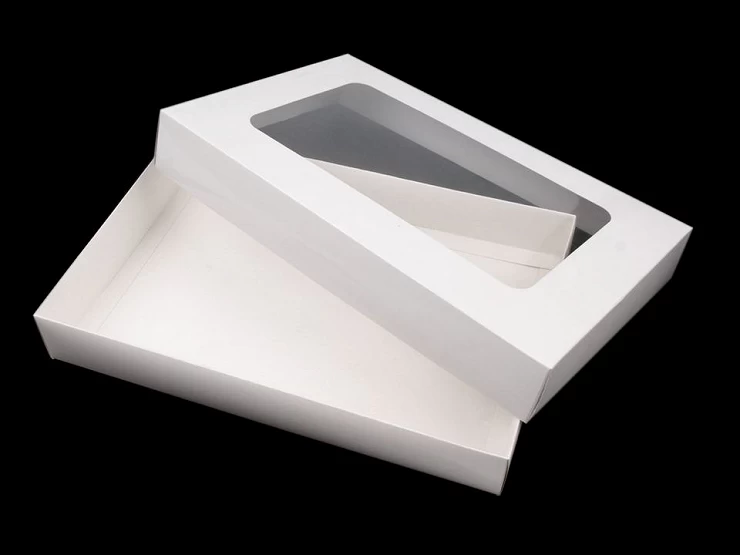 Papierová krabica natural s priehľadom - 4ks