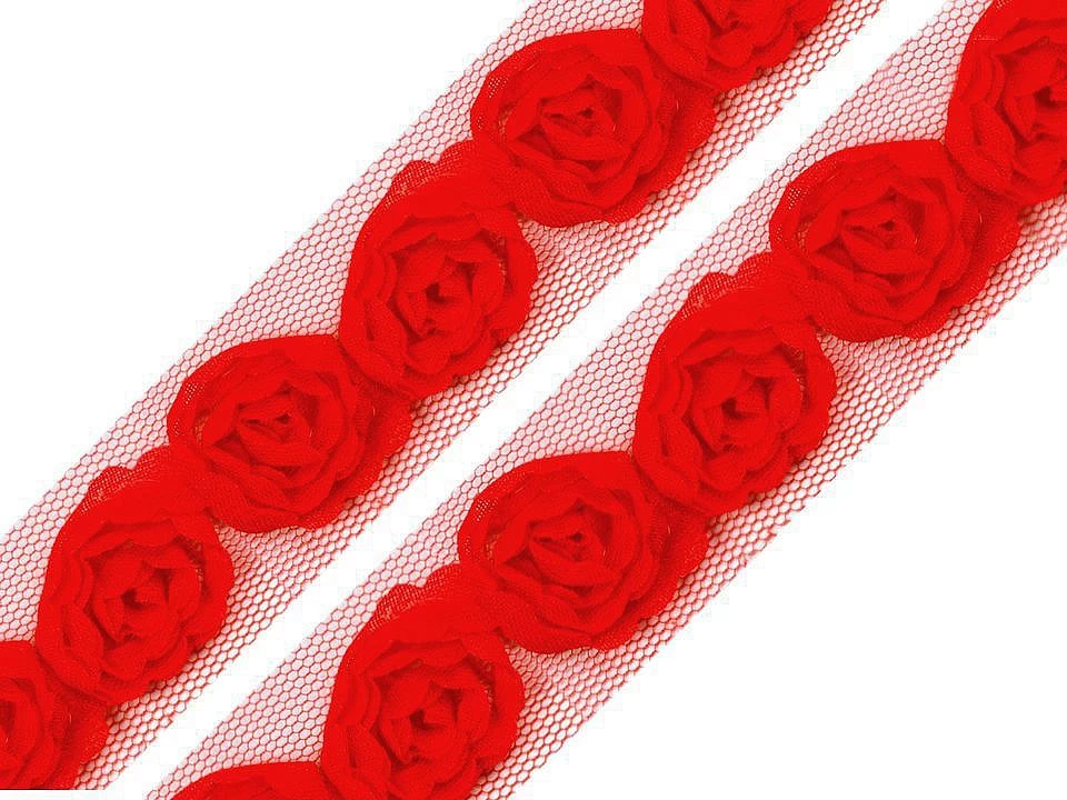 Prámik na tyle šírka 20 mm s ružami -1m