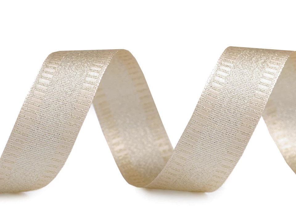 Stuha s lurexom šírka 25 mm vianočná -5m