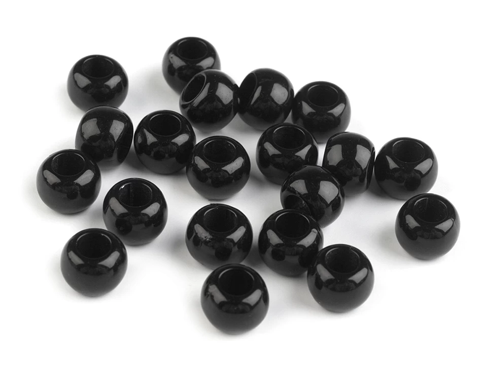 Plastové korálky s veľkým prievlakom / plavkové 6x8 mm - 20g