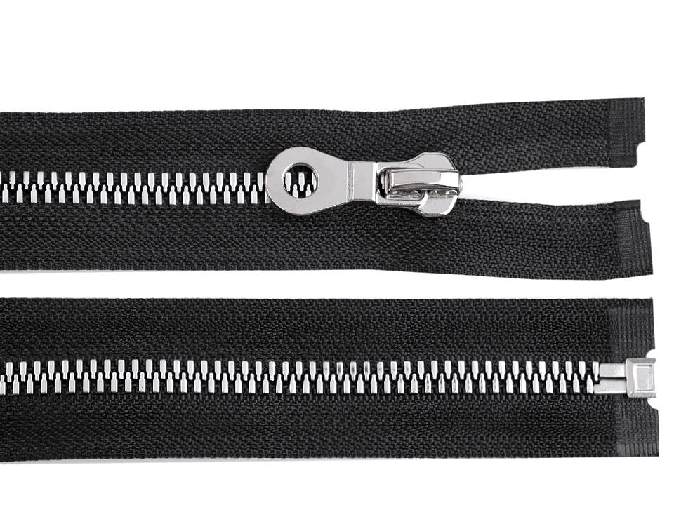 Kostený zips, imitácia kovu No 8 dĺžka 70 cm bundový - 1 ks