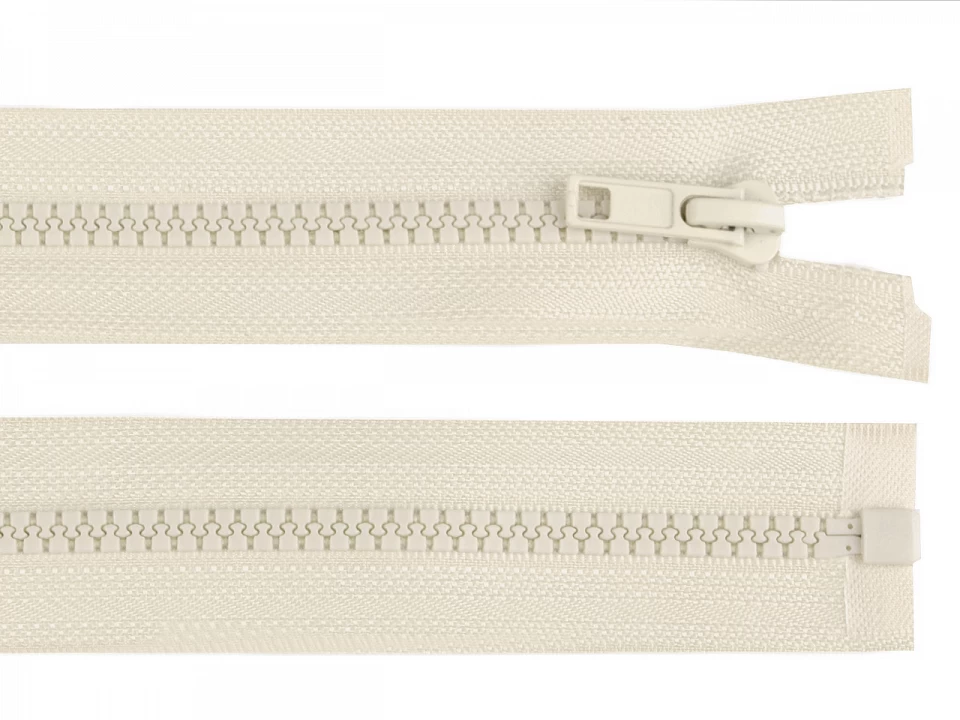 Kostený zips šírka 5 mm dĺžka 75 cm bundový -1ks