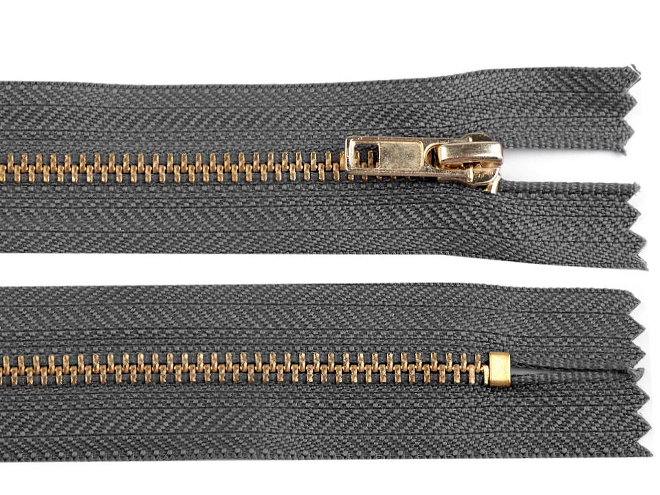 Kovový zips šírka 4 mm dĺžka 16 cm nohavicový - 1 ks