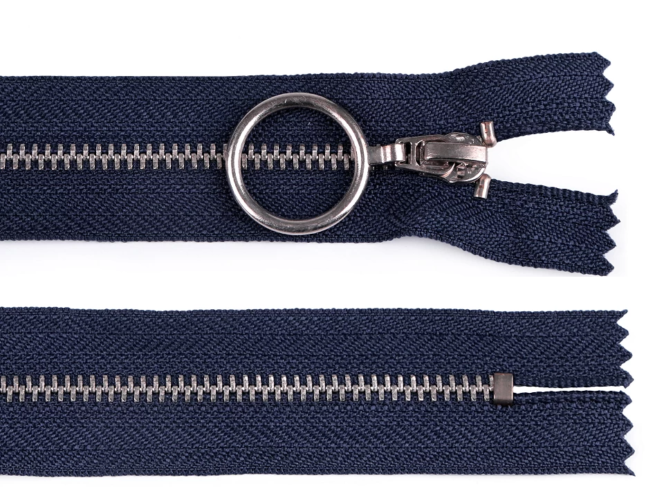 Kovový zips šírka 4 mm dĺžka 20 cm so striebornými zúbkami - 1 ks