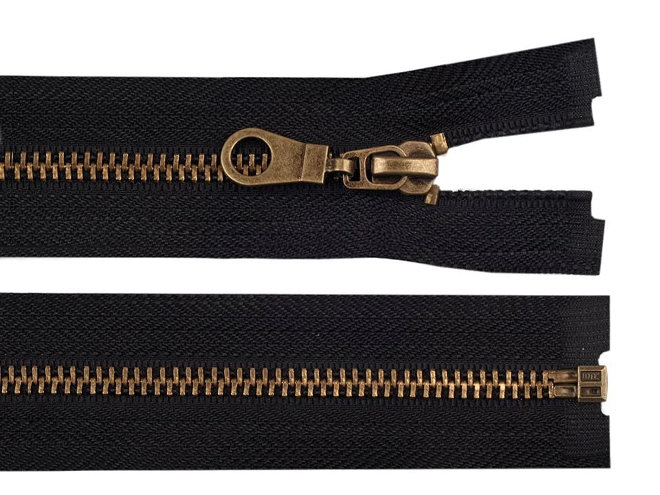 Staromosadzný zips šírka 6 mm dĺžka 70 cm bundový - 1 ks