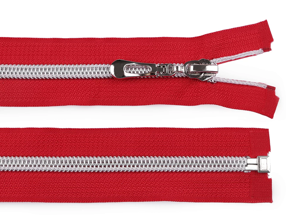 Špirálový zips so striebornými zúbkami šírka 7 mm dĺžka 60 cm-1ks