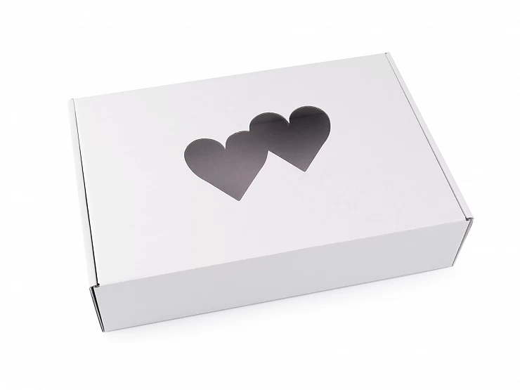 Papierová krabica s priehľadom - srdce - 1 ks