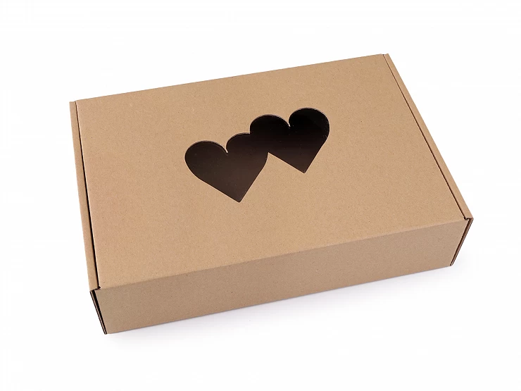 Papierová krabica s priehľadom - srdce - 1 ks