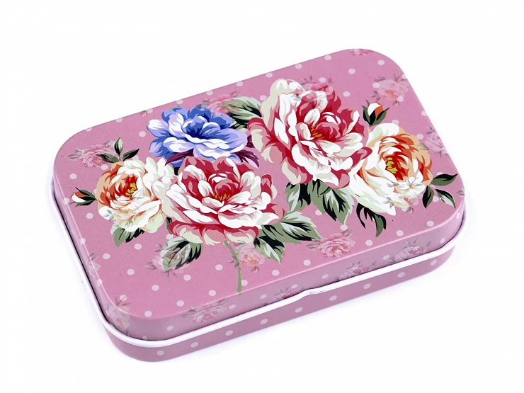 Plechová krabička kvety ruže - 1ks