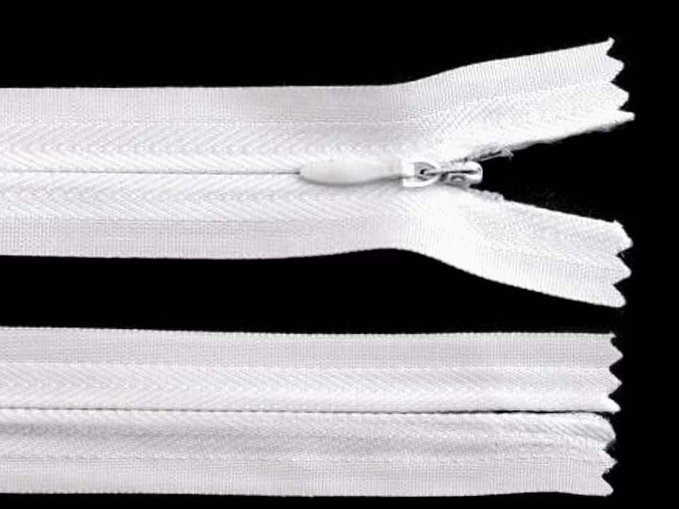 Zips špirálový 3 mm,nedeliteľný skrytý, 25 cm /šatový/ -1ks