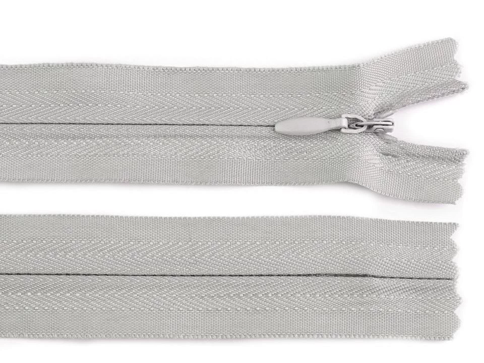 Zips špirálový 3 mm,nedeliteľný skrytý, 25 cm /šatový/ -1ks