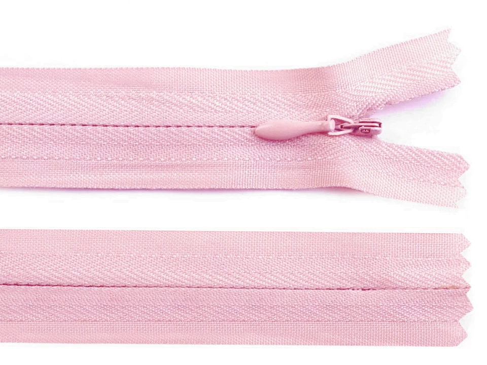 Zips špirálový 3mm,nedeliteľný skrytý, 30cm /šatový/ -1ks