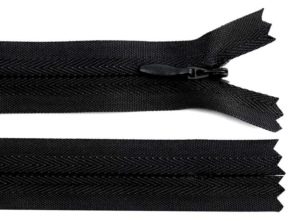 Zips špirálový 3mm,nedeliteľný skrytý, 50cm /šatový/ -1ks