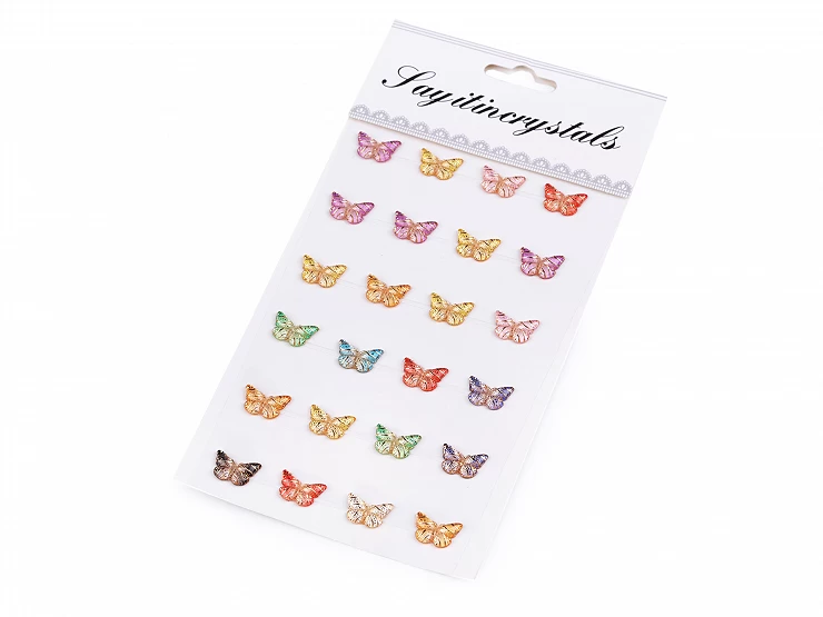 Samolepiace motýliky na lepiacom prúžku - 1 karta